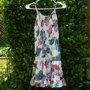 Floral Tiered Smock Sundress With Ruffles